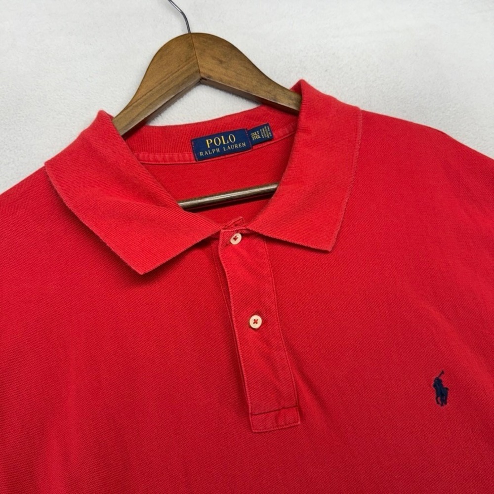 Ralph Lauren Polo Shirt Mens 3XLT Red Classic Fit Pony Logo Short Sleeve Solid